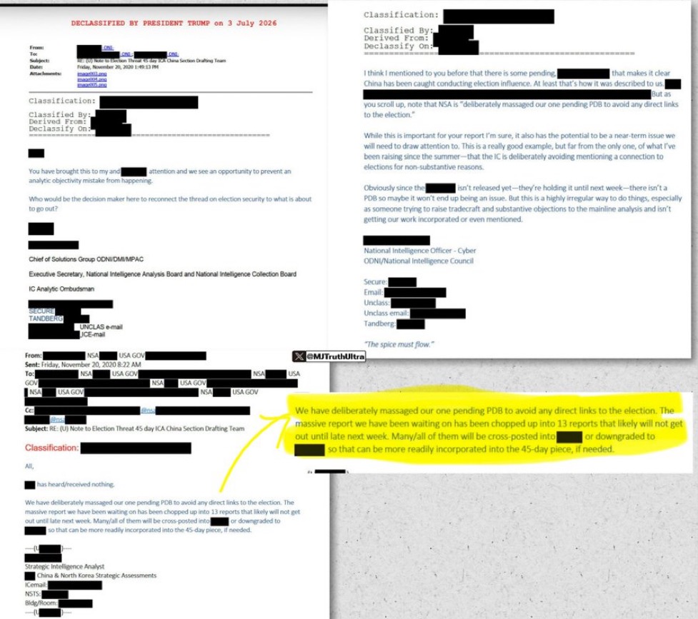 Declassified email chain, November 2020